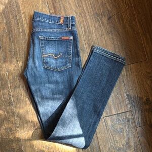 7 For All Mankind Blue Straight Leg Jeans